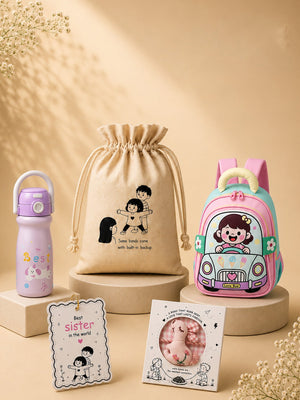 Little Surprise Box Pink Car Rakhi Combo - Rakhi Combo