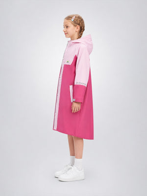 Little Surprise Box Pink Colour-Block Raincoat | The Mom Store - L Kids Raincoat