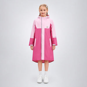 Little Surprise Box Pink Colour-Block Raincoat | The Mom Store - L Kids Raincoat