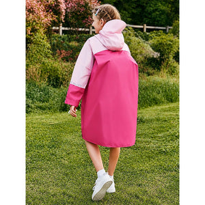 Little Surprise Box Pink Colour-Block Raincoat | The Mom Store - L Kids Raincoat