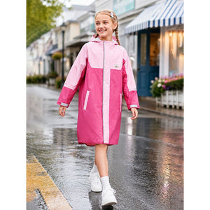 Little Surprise Box Pink Colour-Block Raincoat | The Mom Store - L Kids Raincoat