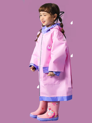 Little Surprise Box, Pink Donut unicorn knee length raincoat for kids - LSB - RC - PNKDONUT - UNI - LK - S