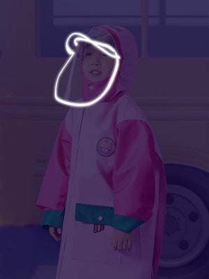 Little Surprise Box, Pink Donut unicorn knee length raincoat for kids - LSB - RC - PNKDONUT - UNI - LK - S