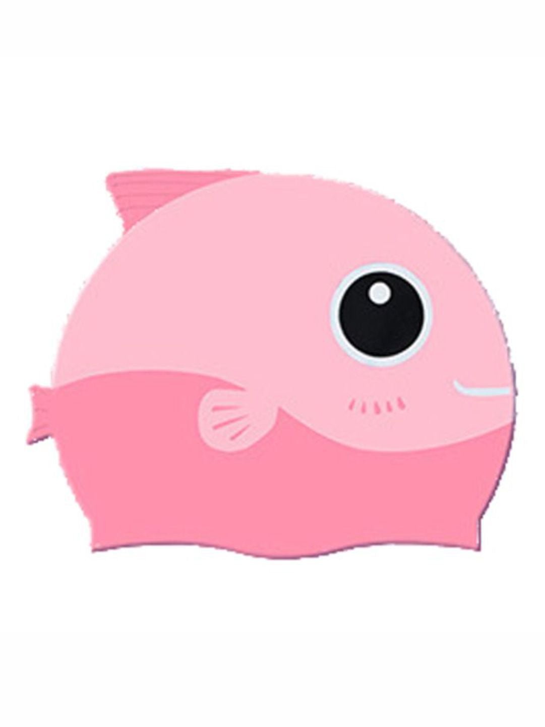 Little Surprise Box, Pink Fin Dual Color , Silicone Kids Swim Cap, 5 years - 15 years - LSB - SWCAP - FINDUAL - PINK