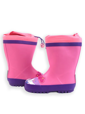 Little Surprise Box, Pink Flying Unicorn Rubber Rain Gumboots for Kids - LSB - GB - S7 - FLYINGUNI - 24EU