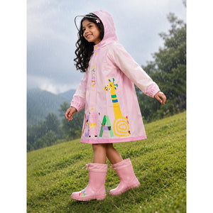 Little Surprise Box Pink Giraffe Raincoat | The Mom Store - XL Kids Raincoat