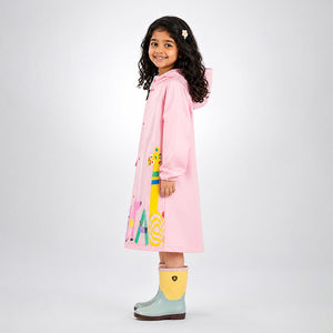 Little Surprise Box Pink Giraffe Raincoat | The Mom Store - XL Kids Raincoat