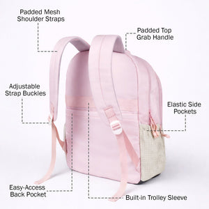 Little Surprise Box Pink & Grey Badge styled School Backpack for Kids & Teens - School Bag