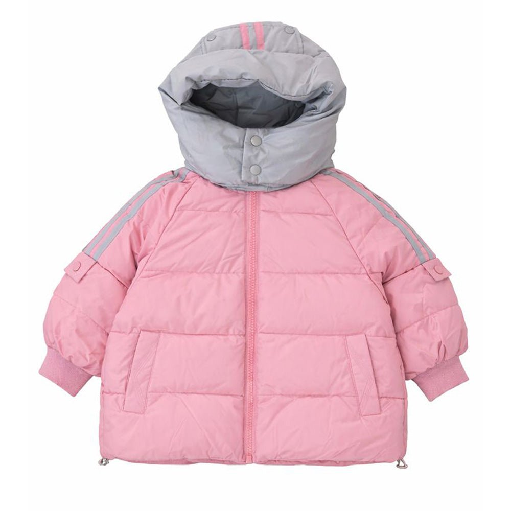 Little Surprise Box Pink & Grey Quilted Puffer Hooded Winter Jacket for Kids - 4 - 5Y Kids Sweater