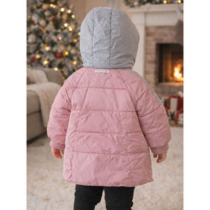Little Surprise Box Pink & Grey Quilted Puffer Hooded Winter Jacket for Kids - 4 - 5Y Kids Sweater