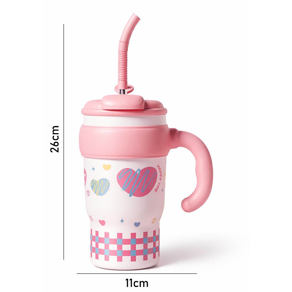 Little Surprise Box Pink Hearts Stainless Steel Kids Tumbler – 680ml - Water Bottle