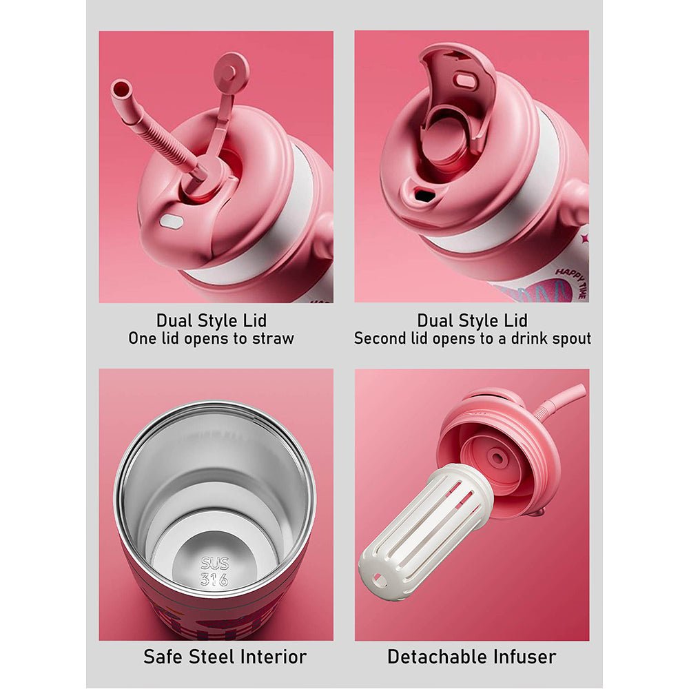 Little Surprise Box Pink Hearts Stainless Steel Kids Tumbler – 680ml - Water Bottle