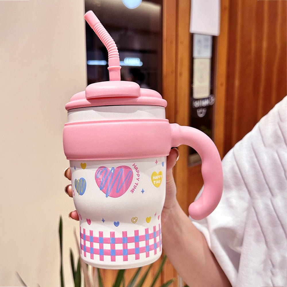 Little Surprise Box Pink Hearts Stainless Steel Kids Tumbler – 680ml - Water Bottle