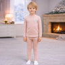 Little Surprise Box Pink Kelly Crew Neck Upper & Lower Body Thermal Winter Warmers For Kids - Set Of 2 Pcs - 2 - 3 Years Kids Thermal Wear