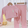 Little Surprise Box Pink Kelly Crew Neck Upper & Lower Body Thermal Winter Warmers For Kids - Set Of 2 Pcs - LSB - THM - PNKKELLY - 2 - 3YR