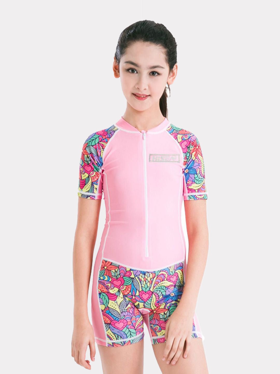 Little Surprise Box, Pink Mandala Design knee length Swimwear for Kids - LSB - SW - PNKMANDAL - KNE - HS - 2 - 3Y