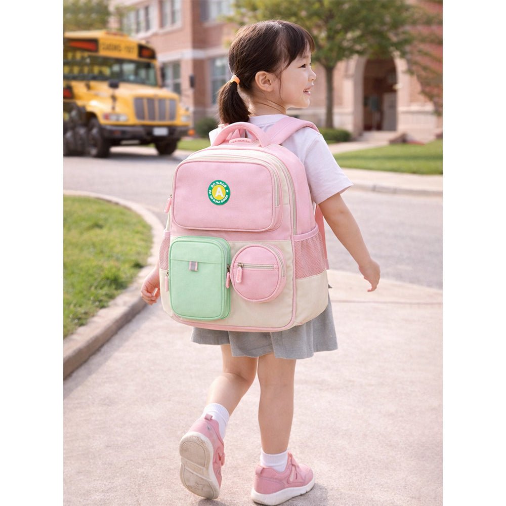 Little Surprise Box Pink & Mint 3 different pocket style school backpack for older kids & Adults - Baby Bags