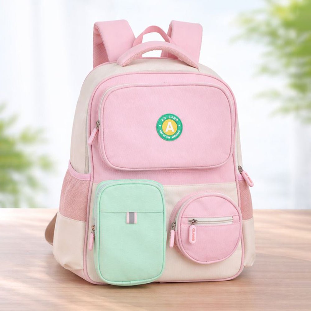 Little Surprise Box Pink & Mint 3 different pocket style school backpack for older kids & Adults - Baby Bags