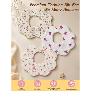 Little Surprise Box Pink Purple Bib Set 3PCS | The Mom Store - Bedding