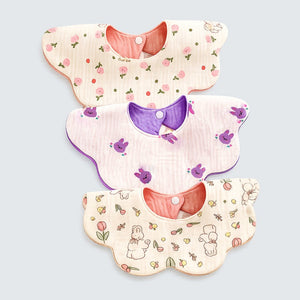 Little Surprise Box Pink Purple Bib Set 3PCS | The Mom Store - Bedding