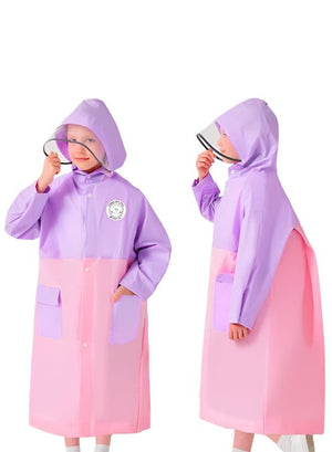Little Surprise Box, Pink & Purple Dual color Long style Raincoat for Kids - LSB - RC - PNKPURP - DUAL - 2XL