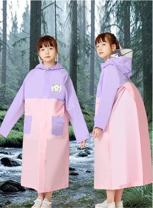 Little Surprise Box, Pink & Purple Dual color Long style Raincoat for Kids - LSB - RC - PNKPURP - DUAL - 2XL