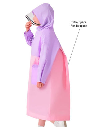 Little Surprise Box, Pink & Purple Dual color Long style Raincoat for Kids - LSB - RC - PNKPURP - DUAL - 2XL