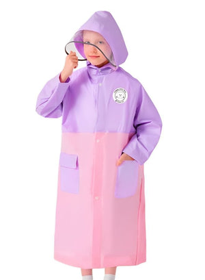 Little Surprise Box, Pink & Purple Dual color Long style Raincoat for Kids - LSB - RC - PNKPURP - DUAL - 2XL