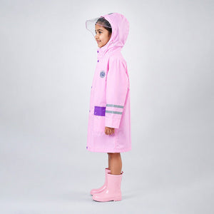 Little Surprise Box Pink Purple Pocket Raincoat | The Mom Store - S Kids Raincoat