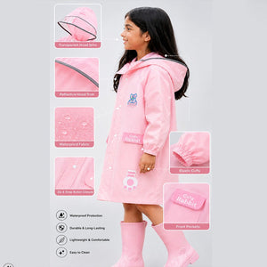 Little Surprise Box Pink Rabbit 3D Raincoat | The Mom Store - Size 1 Kids Raincoat