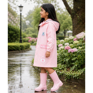 Little Surprise Box Pink Rabbit 3D Raincoat | The Mom Store - Size 1 Kids Raincoat