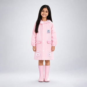 Little Surprise Box Pink Rabbit 3D Raincoat | The Mom Store - Size 1 Kids Raincoat