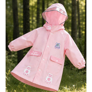 Little Surprise Box Pink Rabbit 3D Raincoat | The Mom Store - Size 1 Kids Raincoat