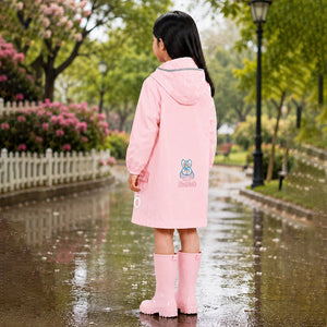 Little Surprise Box Pink Rabbit 3D Raincoat | The Mom Store - Size 1 Kids Raincoat