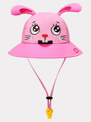 Little Surprise Box Pink Rabbit print breathable Net wide brim Sun Hat for Kids& Toddlers with Adjustable Strap - Beach Cap
