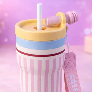 Little Surprise Box Pink Stripes Stainless Steel Tumbler 560ml - Water Bottle