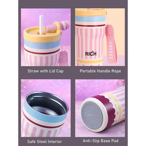 Little Surprise Box Pink Stripes Stainless Steel Tumbler 560ml - Water Bottle