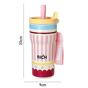 Little Surprise Box Pink Stripes Stainless Steel Tumbler 560ml - Water Bottle