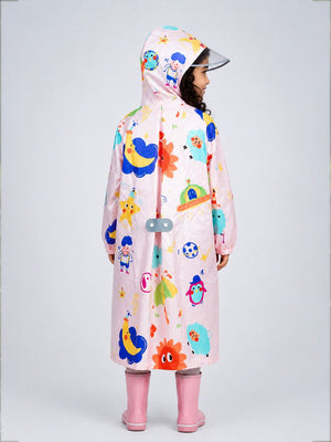 Little Surprise Box Pink Sunshine Doodle Raincoat | The Mom Store - S Kids Raincoat