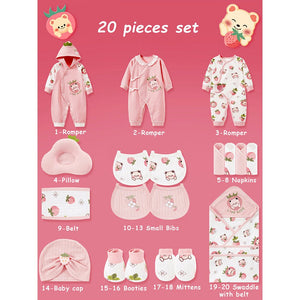 Little Surprise Box Pinkberry Ted Newborn Gift Box for Baby Girl - Gift Set