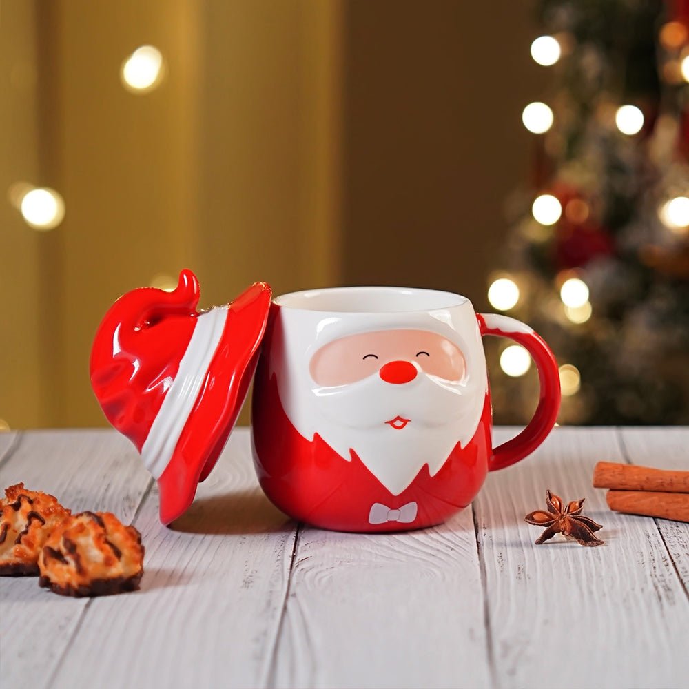 Little Surprise box Pointed Hat Santa Ceramic Hot Chocolate and Coffee Christmas Mug - Christmas Cutlery