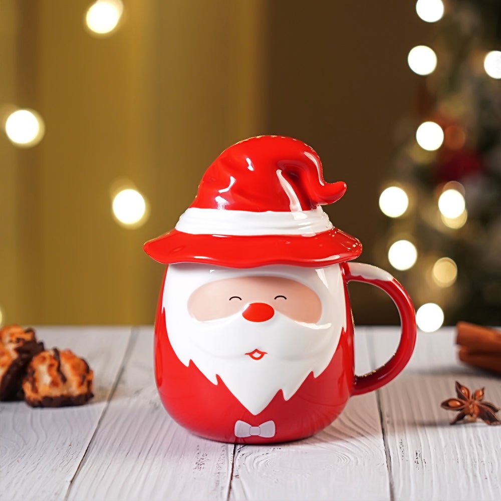 Little Surprise box Pointed Hat Santa Ceramic Hot Chocolate and Coffee Christmas Mug - Christmas Cutlery