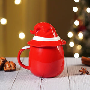 Little Surprise box Pointed Hat Santa Ceramic Hot Chocolate and Coffee Christmas Mug - Christmas Cutlery