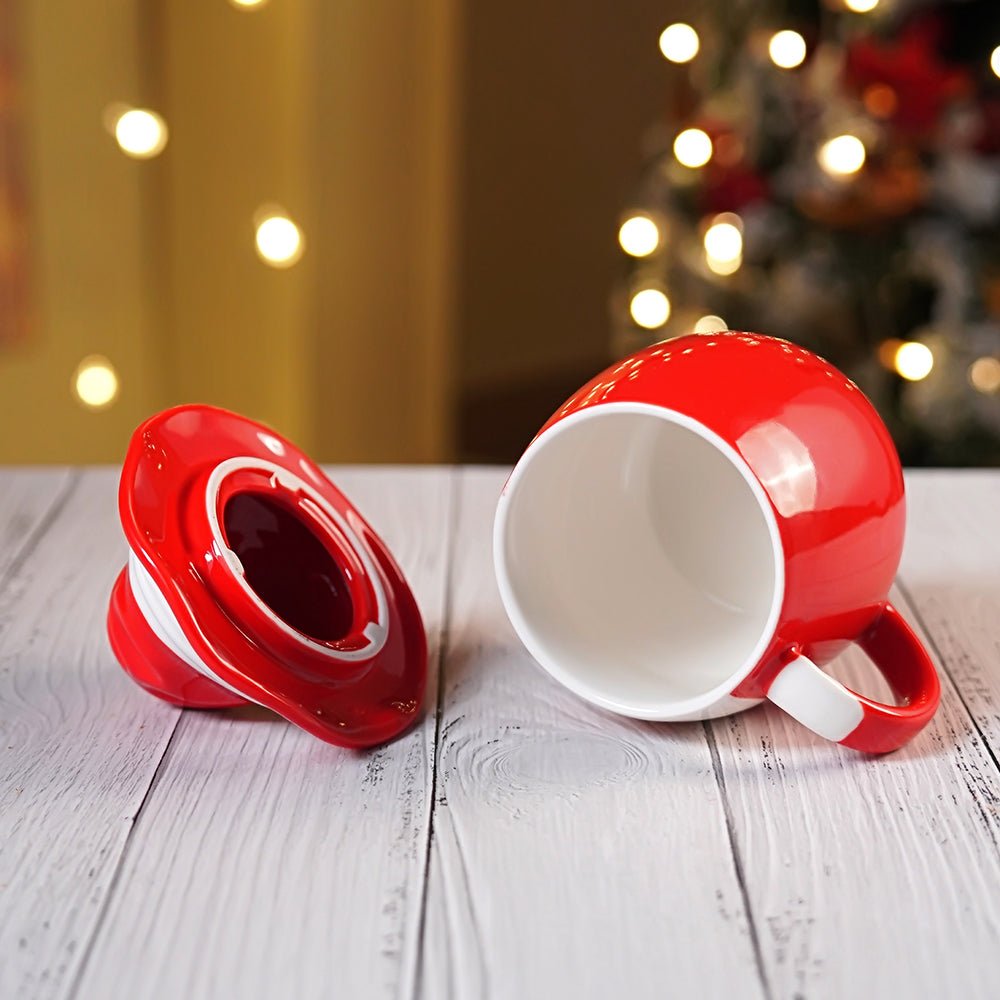 Little Surprise box Pointed Hat Santa Ceramic Hot Chocolate and Coffee Christmas Mug - Christmas Cutlery