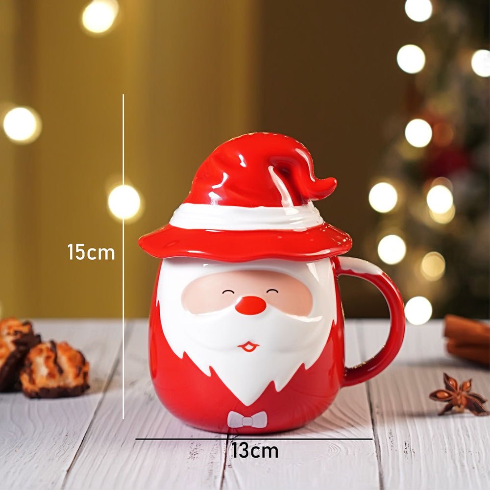 Little Surprise box Pointed Hat Santa Ceramic Hot Chocolate and Coffee Christmas Mug - Christmas Cutlery