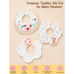 Little Surprise Box Polka Rabbit Bib Set 3PCS | The Mom Store - Bedding
