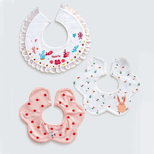 Little Surprise Box Polka Rabbit Bib Set 3PCS | The Mom Store - Bedding