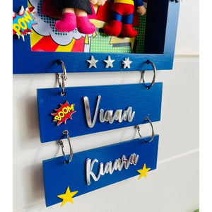Little Surprise Box Power Brother & Sister Personalised Name Plaque -