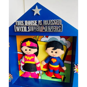 Little Surprise Box Power Brother & Sister Personalised Name Plaque -