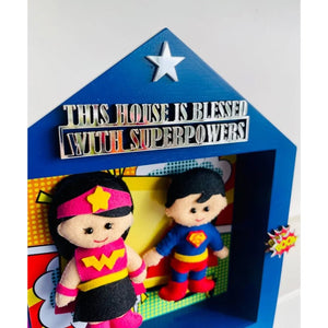 Little Surprise Box Power Brother & Sister Personalised Name Plaque -